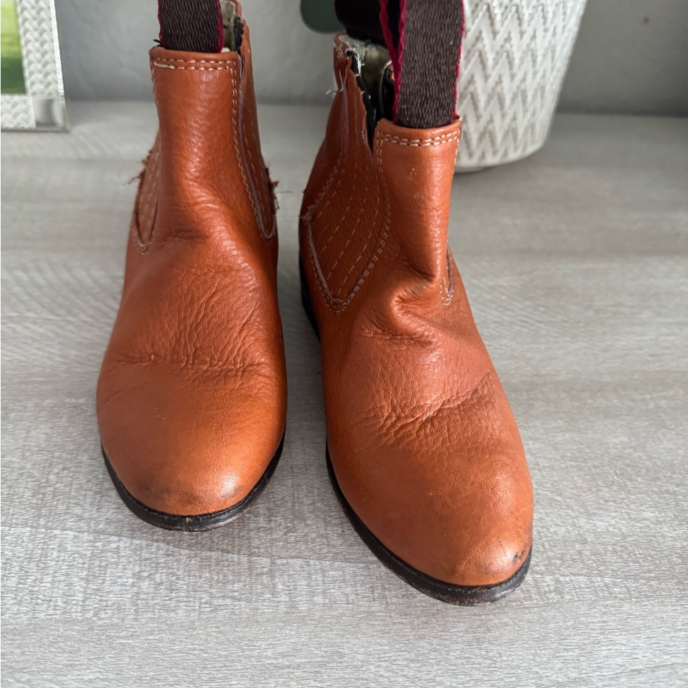 Mary Cris Tan Leather Bootie (Slip-On)